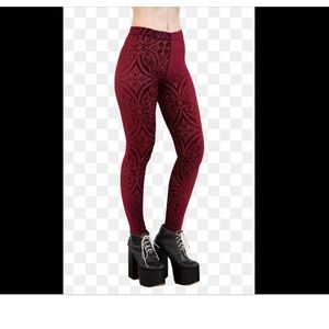 Blackmilk wine burned velvet leggings, L